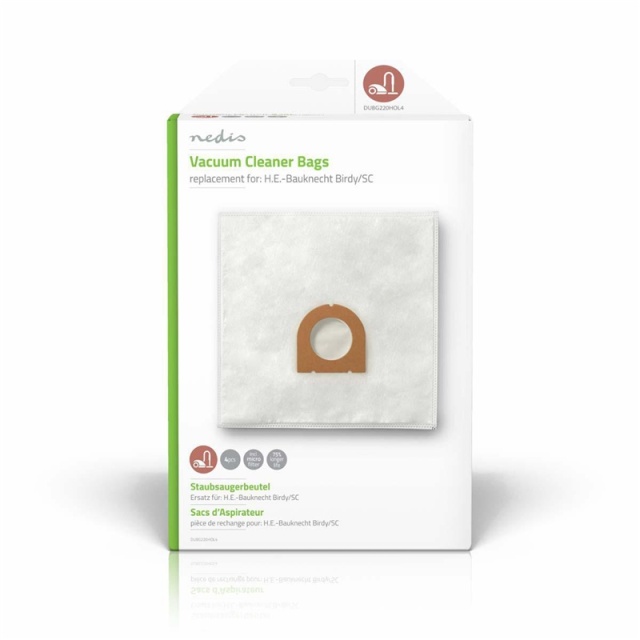 Nedis Støvsugerpose | 4 stk. | Syntetisk | Mest solgt for: H.E.-Bauknecht Birdy/SC | Hvid