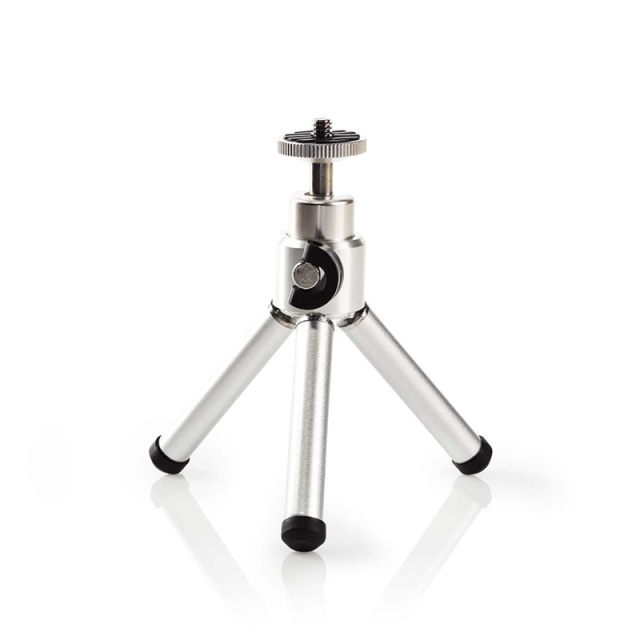 Nedis Stativ | Maksimal belastningskapacitet: 0.8 kg | Minimum arbejdshøjde: 11 cm | Maksimal arbejdshøjde: 14.5 cm | 1 Segment | Kuglehoved | Rejsetaske inkluderet | ABS / Stål | Sølv