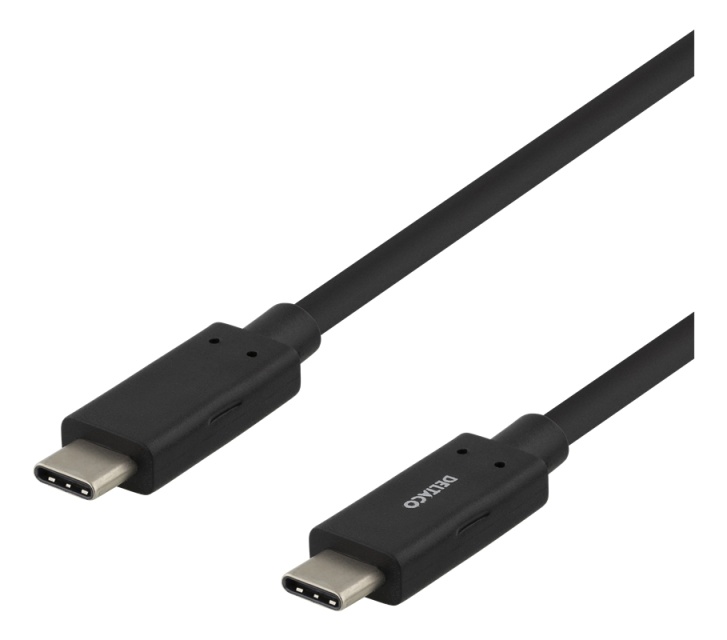 DELTACO USB-C to USB-C cable, 1m, 3A, USB 3.1 Gen, E-Marker, black