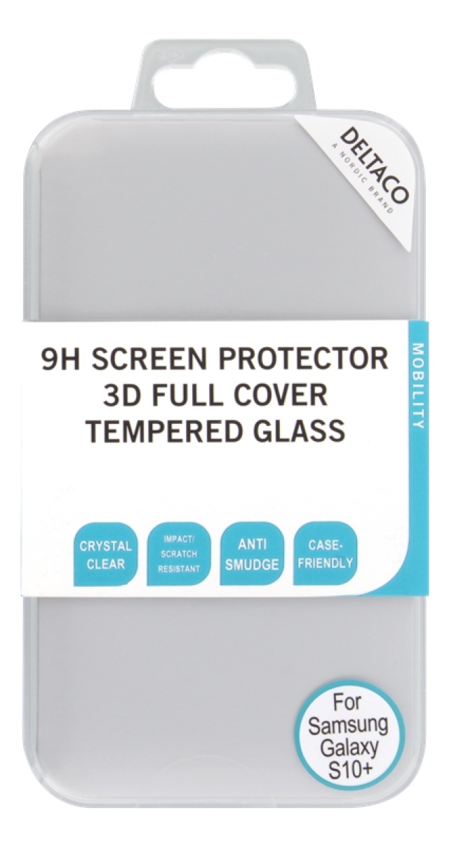 DELTACO screen protector, Galaxy S10+, 3D curved, full screen