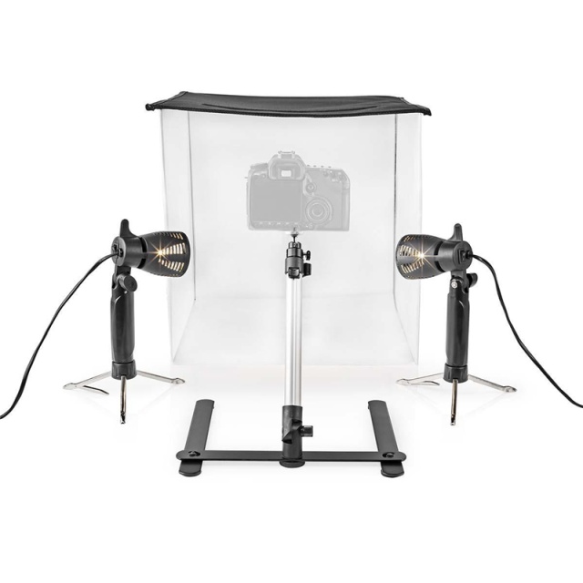 Nedis Fotostudie Kit | 400 lm | Sammenfoldelig | Baggrunde inkluderet | Rejsetaske inkluderet | Sort
