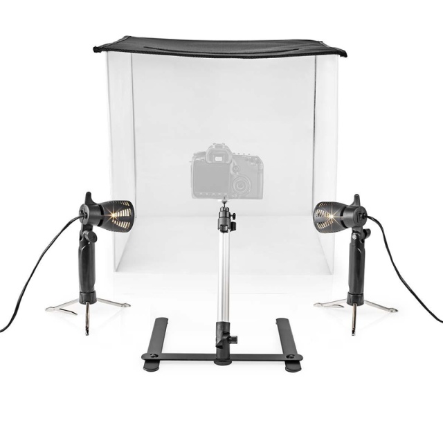Nedis Fotostudie Kit | 400 lm | Sammenfoldelig | Baggrunde inkluderet | Rejsetaske inkluderet | Sort