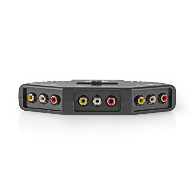 Nedis Composite Video Switch | 3-Port port(s) | Indgang til lyd- / video- / dataforbindelser: 3x Composite Video (RWY) | Audio / video / dataforbindelser output: 1x Composite Video (RWY) | 1024x576 | ABS | Sort