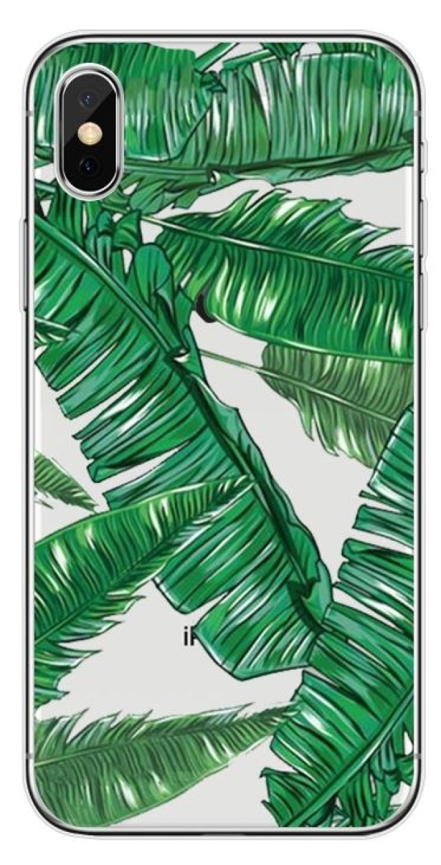 TPU Rainforest Shell til iPhone X/XS, Palm Leaf