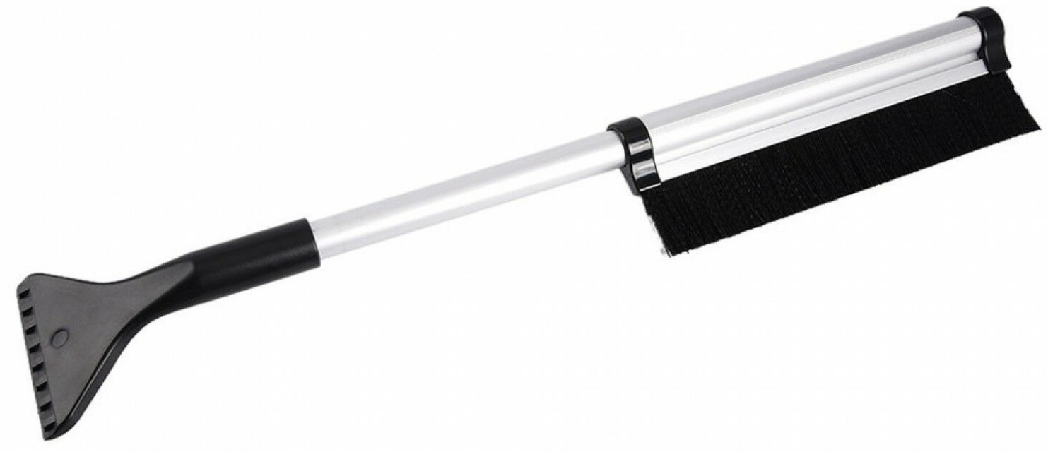 Isskraber med børste og teleskophåndtag, Sølv