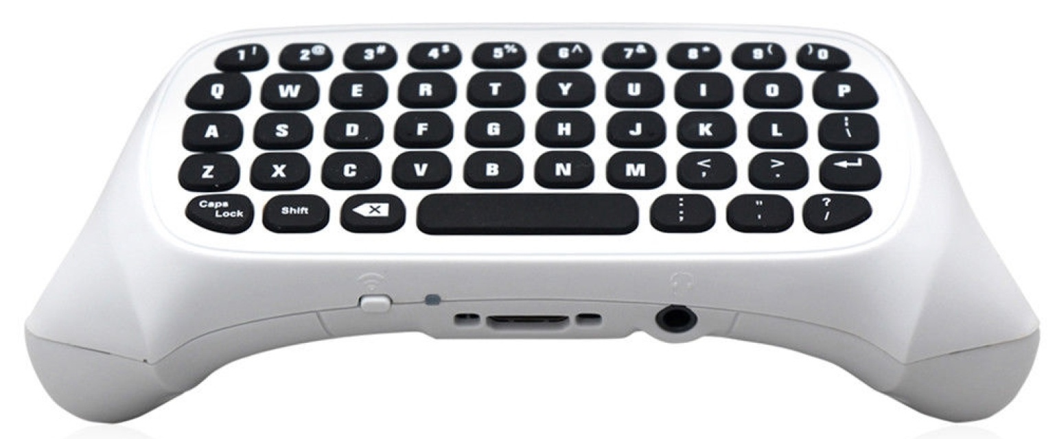 Tastatur til Xbox One S-controller, hvid