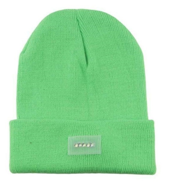 LED-hue med fem indbyggede lys, grøn