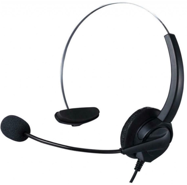 Callcenter-headset med fjernbetjening, USB, sort