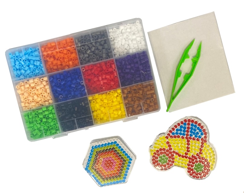 Perlesæt med 3600 rørperler med tilbehør, 12 farver