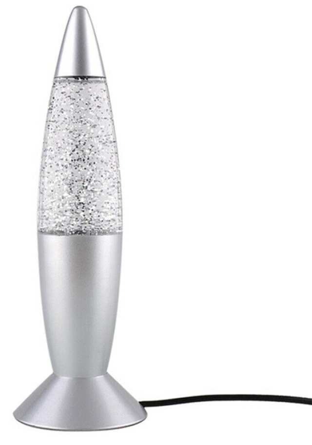 Lava lampe med glitter, lyser i flere forskellige farver