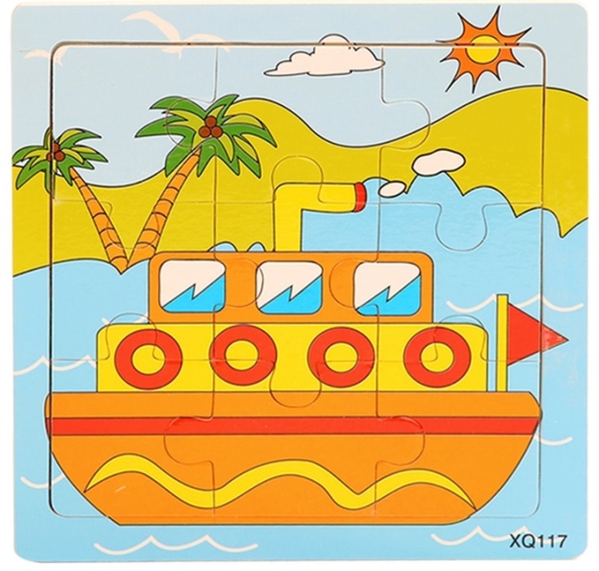 9-delt puslespil, båd