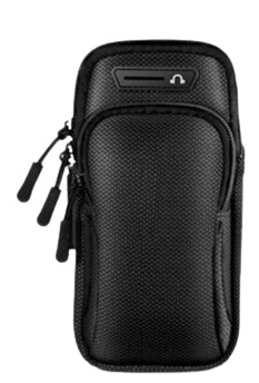 Skuldertaske med høretelefonindgang, Sort