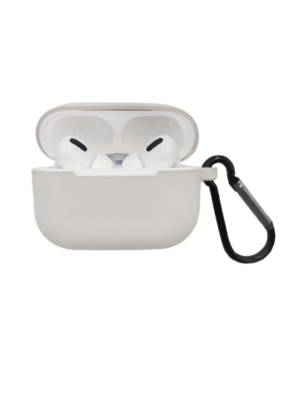 Silikoneskal med krog til Airpods Pro, Taupe