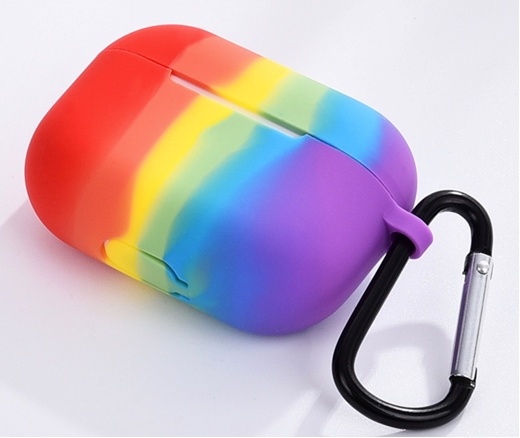 Silikoneskal med krog til Airpods Pro, Rainbow