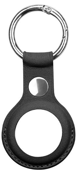 PU-læderetui med nøglering til Airtag, Sort