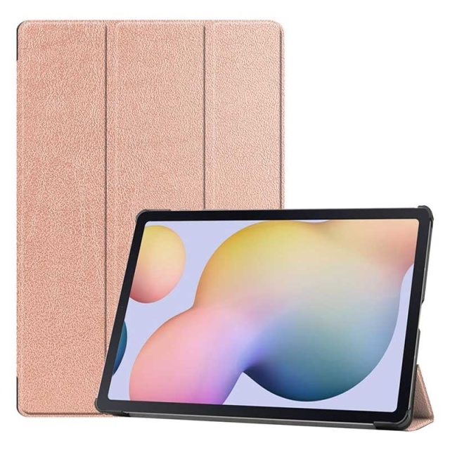 Tri-fold etui med stativfunktion til Galaxy Tab S7 Plus 12,4"", Mørkrosa