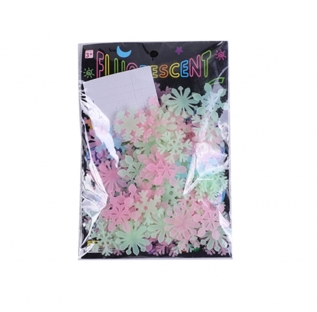 3D Lysende Fluorescerende Vægklistermærker, Snøfnug