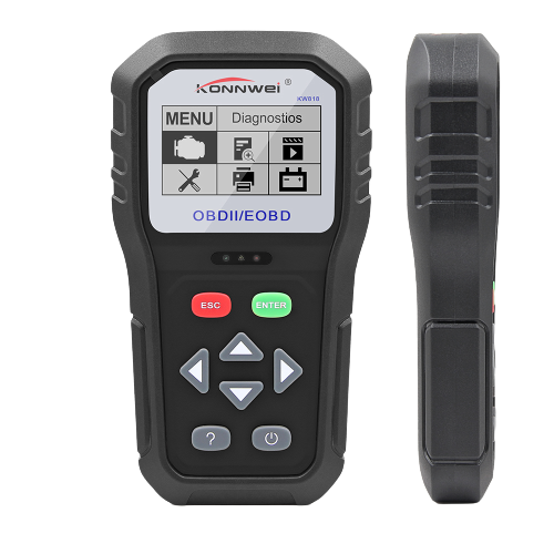 Konnwei KW818 OBD2 Fejlkodelæser til alle biler, 12V