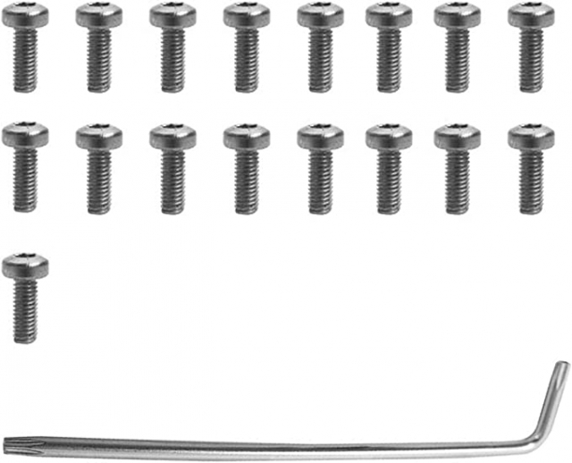 Stjerneskruenøgle og 17 skruer til scooter