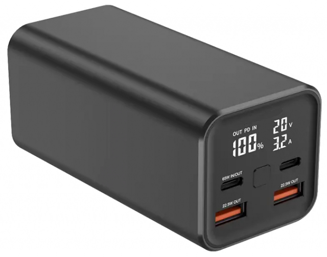 Powerbank 20000mAh 65W QC3.0 Hurtigopladning til telefon og bærbar computer