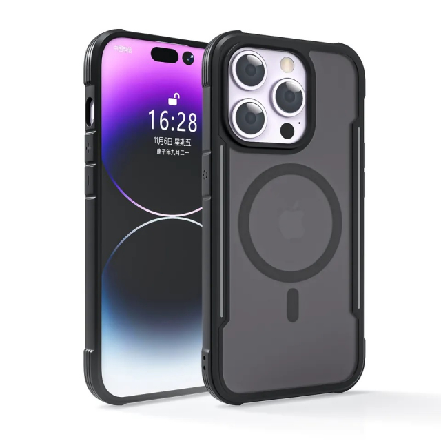 Etui kompatibelt med MagSafe til iPhone 15 Pro, sort