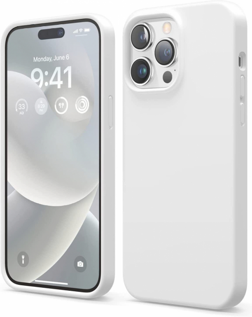 Silikoneetui til iPhone 15 Pro Max, hvid