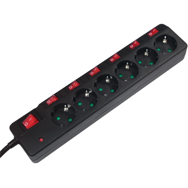 LogiLink Grenuttag 6-v med 6+1 brytare