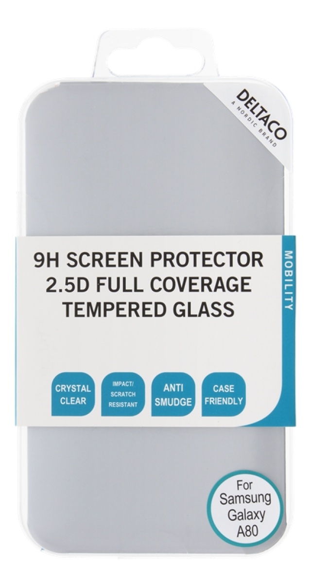 DELTACO screen protector, Galaxy A80, 2.5D full coverage glass