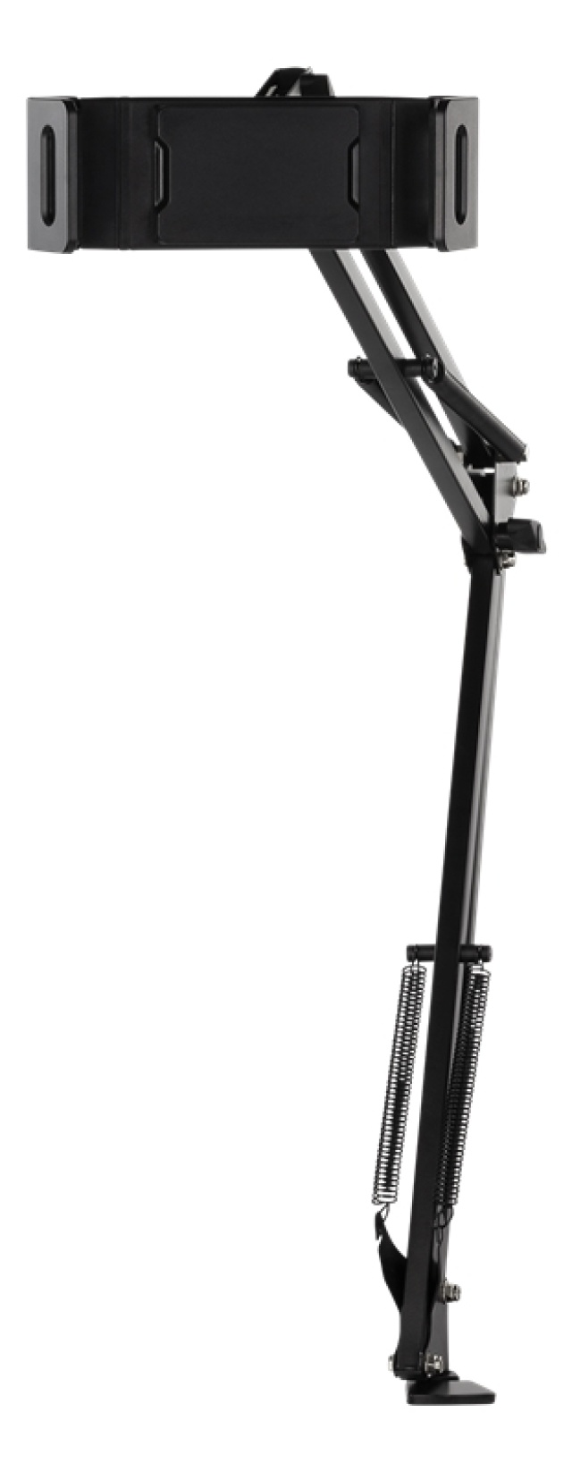 DELTACO Stand For Phones & Tablets 4"-12.9", c-clamp, 360°, black