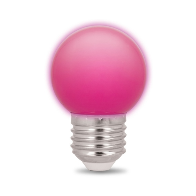 Forever Light LED-pære x 5, E27 G45 2W, Pink