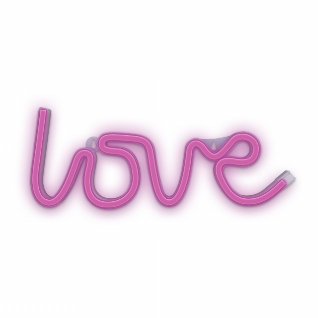 Forever Light Neon LED-lampe Love batteri + USB FLNEO5, Pink