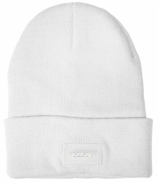 LED hat med fem indbyggede lys, Hvid