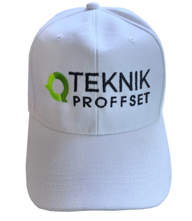 Hvid kasket med Teknikproffset logo