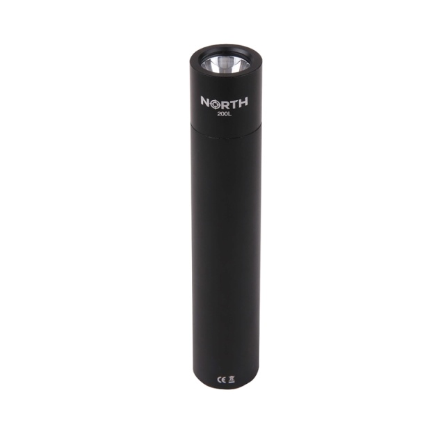 North Lommelygte 200 Lumen Sort Aluminium 2W 3450mAh