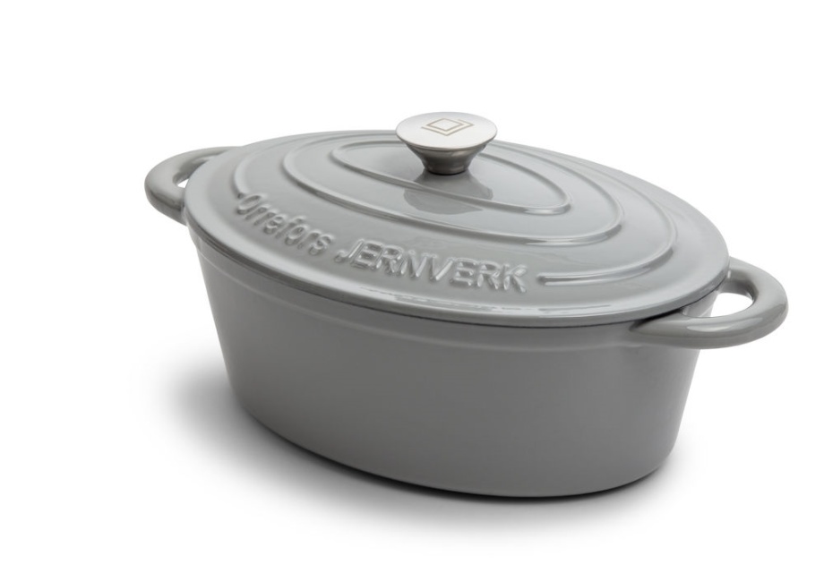 Orrefors Jernverk Gjutjärnsgryta, 3,5 liter, Ljusgrå
