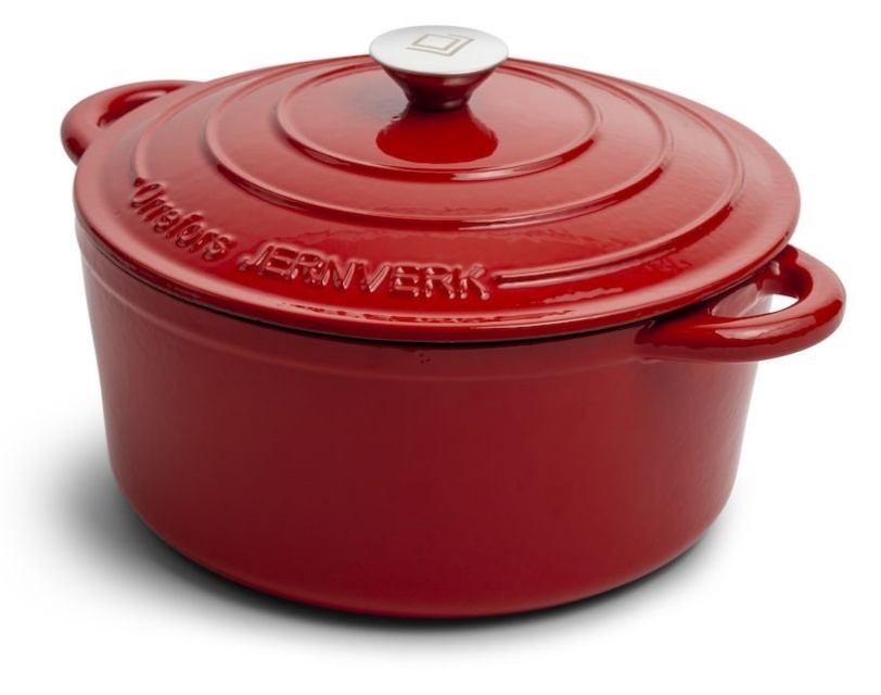 Orrefors Jernverk Gjutjärnsgryta, 5 liter, Röd
