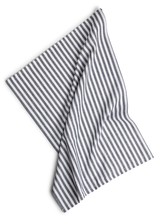 Kosta Linnewäfveri, Återvunnen kökshandduk (40x60cm), Randig, Marin