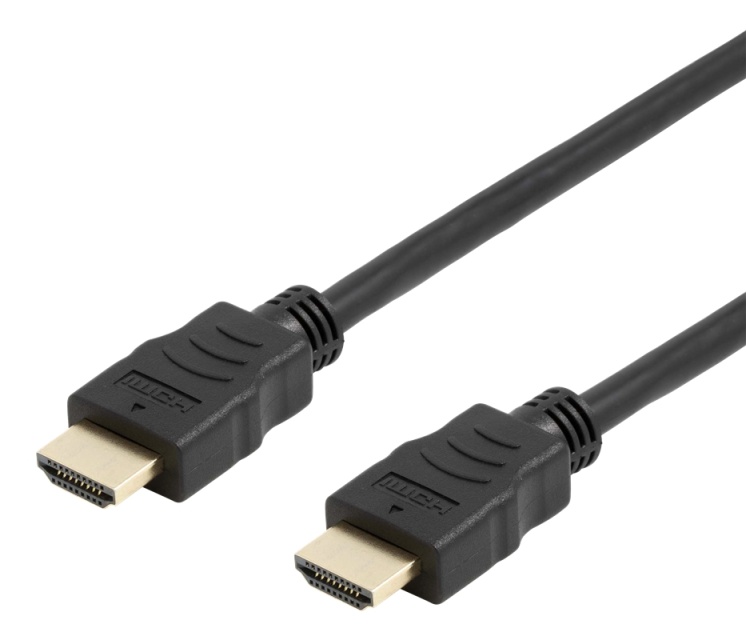 DELTACO fleksibelt HDMI-kabel, 4K UltraHD i 60Hz, 2m, sort