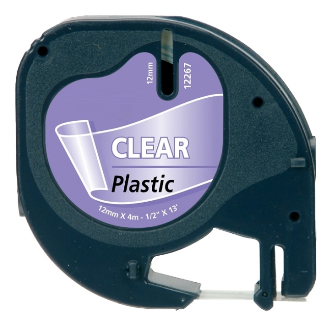 DYMO LetraTAG plasttejp, transparent, 12mm, 4m (16951)