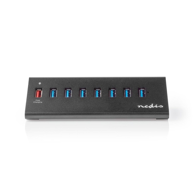 Nedis USB-hub | USB Micro-B Female | USB-A Female | 8-Port port(s) | QC3.0 / USB 3.2 Gen 1 | Strømforsyning / USB Drevet | 5 Gbps | 8x USB