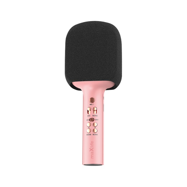 Maxlife MXBM-600 - Trådløs karaokemikrofon med indbygget højttaler, pink
