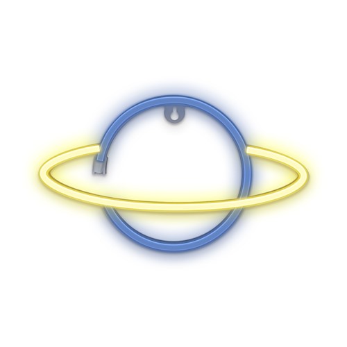 Forever Light Neon LED-lys Saturn batteri + USB FLNE11, gul/blå