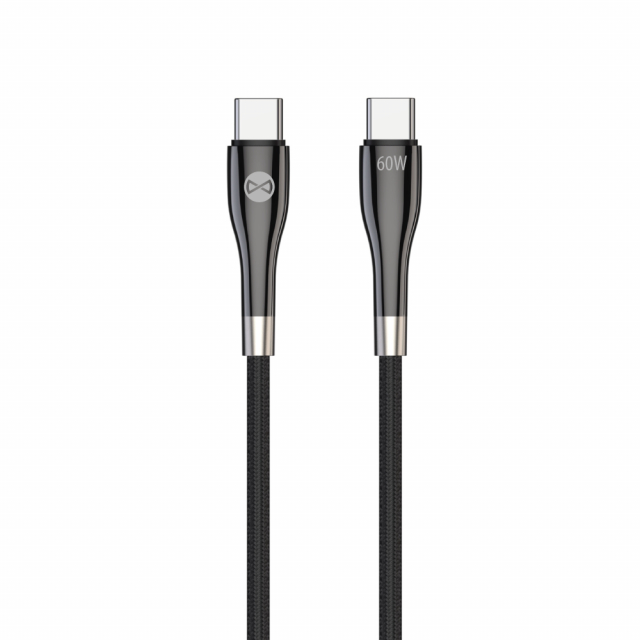 Forever Elegant kabel USB-C - USB-C 1,0 m 60W sort