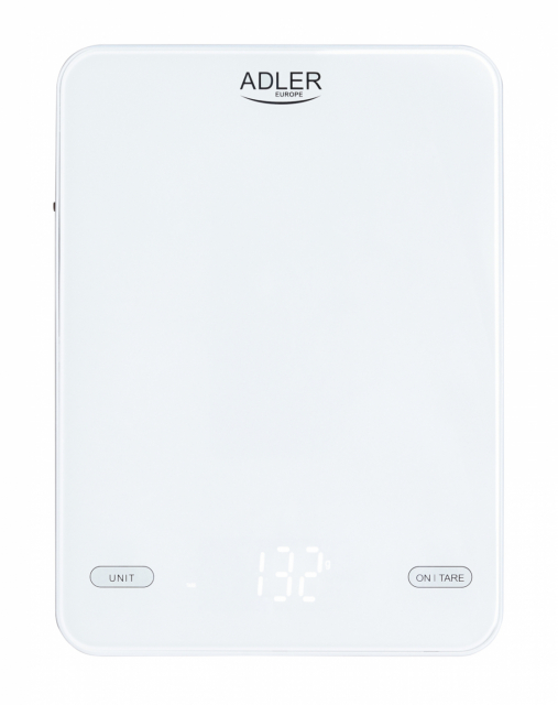 Adler AD 3177w Køkkenvægt 10 kg, USB-opladning, hvid