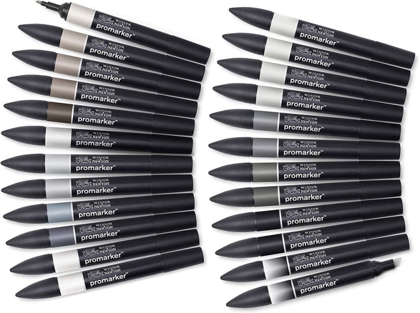 WINSOR Promarker set 24pcs black & grey in wallet