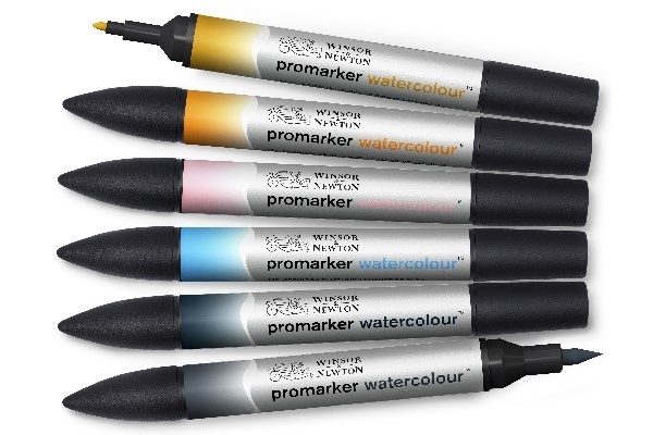 WINSOR Watercolour marker set, sky tones 6pcs