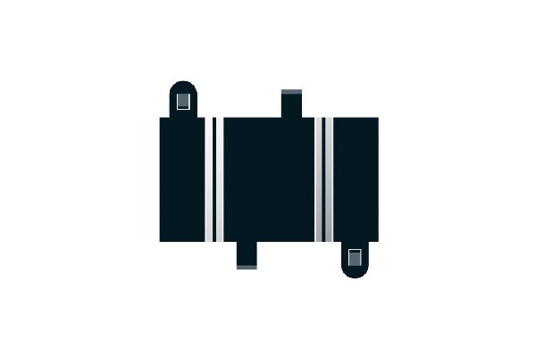 SCALEXTRIC Quarter straight 87mm (2 per bag)