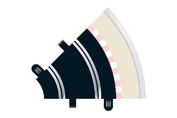 SCALEXTRIC Rad 1 Inner curve 45° (2 per bag)