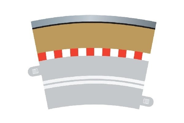 SCALEXTRIC Single Lane Radius 3 curve outer borders 22.5° 4pc