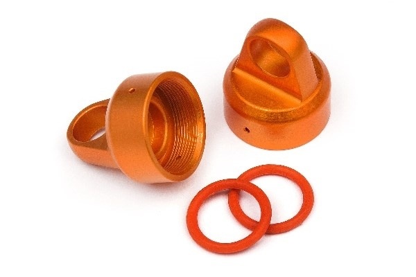 HPI Aluminum Top Shock Cap (Orange/2Pcs)
